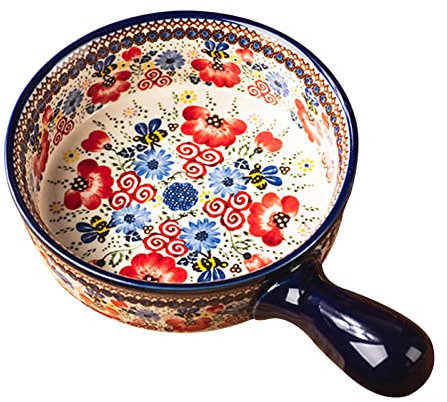 Salad Bbowl,Soup Bowls,French Onion Soup Bowl with Handle, 600ml Vintage Tableware Ceramic Bowl Microwave and Oven Safe, 23.5x15x5cm-bee-600ml, 21oz (Color : Bee, Size : 21oz)