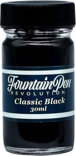 FPR Classic Black Fountain Pen Ink - 30 ml Saturated Black Ink Bottle for Smooth, Effortless Writing - Professional/Daily Use Refill Ink for Fountain Pens - Premium Stationery Supplies
