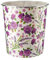 Homeshopa Plastic Waste Paper Basket Bin, 7.7Litre Floral Retro Round Trash Can, Lightweight Recycling Rubbish Bin Kitchen, Bedroom, Bathroom, Open-Top Garbage Dustbin, Lavender