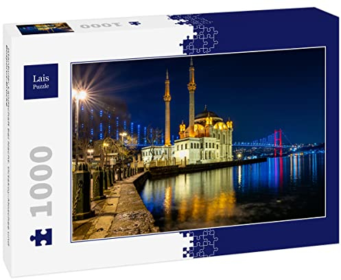 Lais Puzzle Istanbuler Landschaft bei Nacht. Ortakoy-Moschee und Bosporus-Brücke 1000 Teile