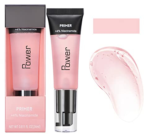 Ofanyia Hydrating Face Primer, Gel-Based Foundation Primer for Moisturizing & Locking Foundation, Smooth Fine Lines, Oil Free Effect, Brightening Skin Make Up Base Matte Makeup Primer 24ml (pink)