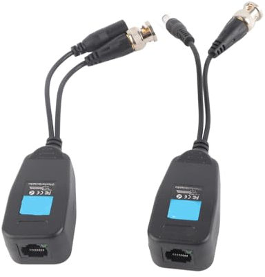 2pcs HD-CVI/TVI AHD Passive Video Balun, 1 Paar Passive Video Balun Transceiver,Tragbar CCTV Koax BNC Video Power Balun Transceiver mit RJ45-Anschluss Einfache Installation