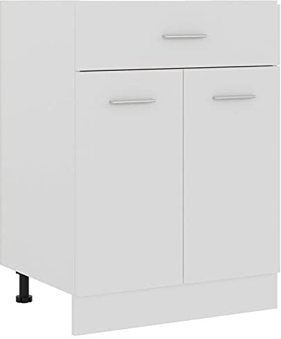 Tidyard Schubunterschrank Küchenschrank Küchenzeile Küchenmöbel Einbauküche Küche Schrank Küchenblock Aufbewahrungsschrank Weiß 60x46x81,5 cm Holzwerkstoff