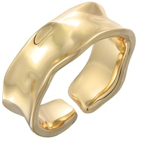 Elli Ring Damen Band Breit Offen Organic Goldfarben