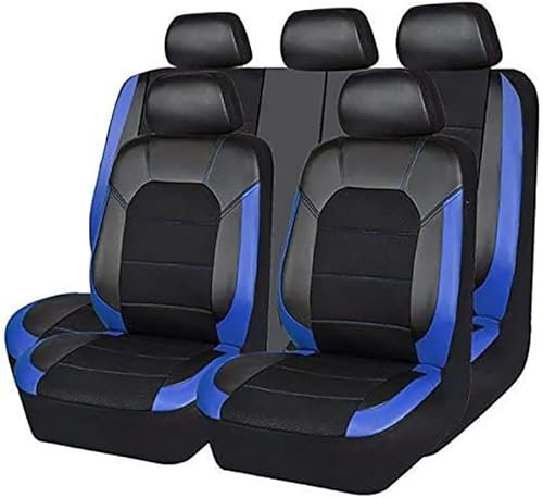 ACRUZ 9 Stück Auto Sitzbezüge für Ford Focus RS. Mk2 mk3, Schonbezüge Vorne Hinten Auto-Schonbezüge Leder Wasserdicht Sitzschoner,A-Blue