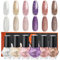 modelones Nagellack 6 PCS, Nagellack Schnelltrocknend Glitzer, Nagellack Ungiftig Auf Wasserbasis, Gel Nagellack, Langanhaltender Nagellack für DIY Salon Geschenk für Frauen Mädchen