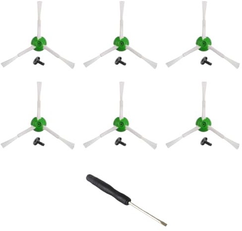 MIRTUX Kit de 6 Cepillos Laterales Compatible con Roomba Serie E, i y J - Recambios para Roomba Serie E5, E6, i1, i3, i3+, i7, e5154, e5158, j7- Repuestos para Roomba - Accesorios de Alta Calidadd