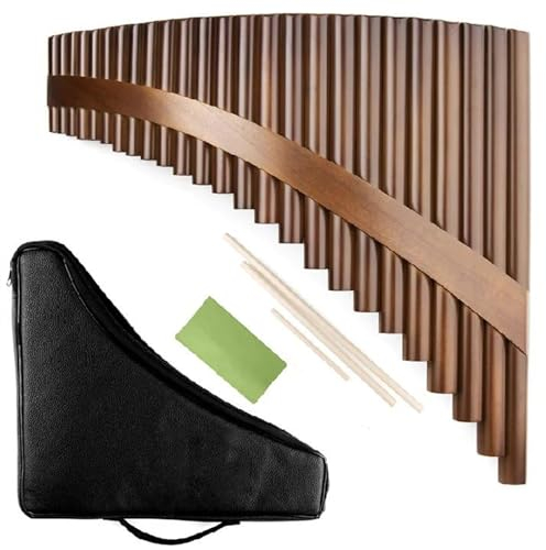 25 Pipes Pan Flute C Key Slat Pan Pipes Brown Chinese Traditional Musical Instrument PanFlute (Color : LEFT HAND)
