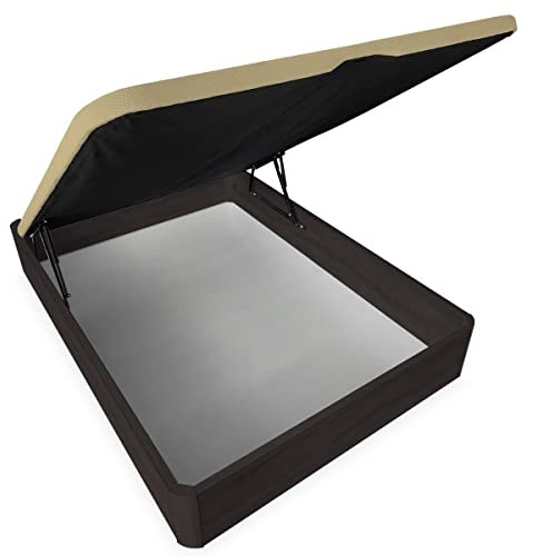 Somnia Descanso - Canapé Abatible Extra Reforzado Gran Capacidad con Tapa Transpirable, Esquinas Redondeadas, 90 x 200, Wengué