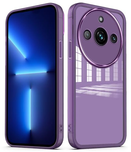 YUXING Funda para Realme 11 Pro Plus/Pro+ / Realme 11 Pro 5G Carcasa Transparente con Película Protectora de Lente Ultra Delgado Antichoque Bumper Slim Case - Púrpura