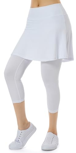 Xioker Women Skirts with Legging,Athletic Skorts Leggings with Pockets,Women Skirted Leggings for Tennis Golf