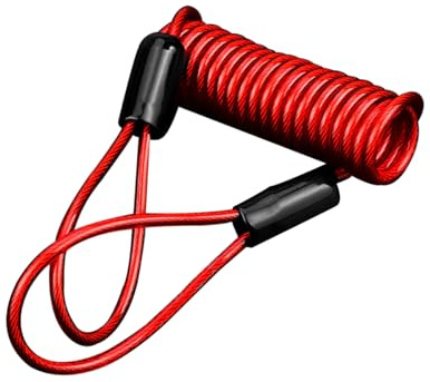 Adunsiaoto Câbles à Ressort Rappel, Cable Rappel Enroulé, Câble De Bobine Alarme Antivol Ressorts Sécurité, Cable D'antivol Disque, Câble pour Antivol Bloque-Disque Moto Verrouillage(Rouge)