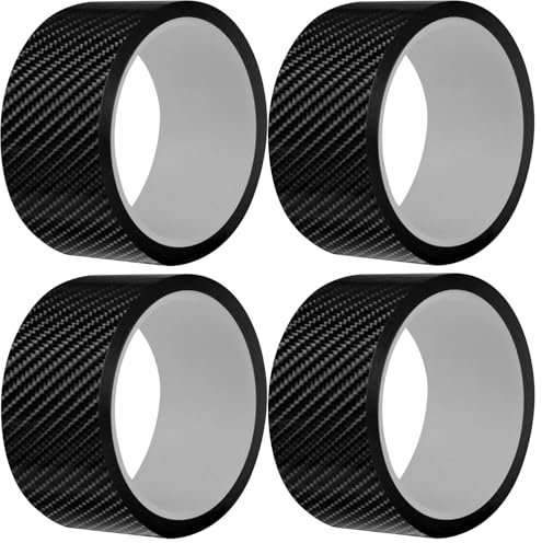 Laufunjoy 4 Stück Einstiegsleisten Kohlefaser Aufkleber, Upgrade Carbon Folie 5CM*3M Carbon Fiber Folie Carbonfolie Lackschutzfolien für Auto Motorrad Fahrrad DIY