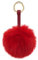 S.ROMZA Porte-clés à pompons en fausse fourrure artificielle - Porte-clés moelleux en peluche pour sac à main, sac à dos, portefeuille, pendentif pour femme (Rouge)
