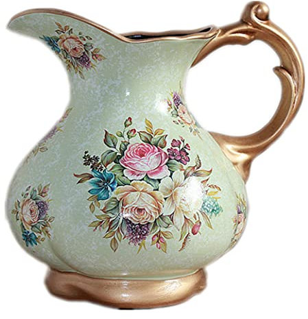 Vase en céramique fine de Chine, petit vase en céramique, pots décoratifs en porcelaine verte de tradition chinoise, vase à fleurs, décoration for salon, chambre à coucher, étagère, bibliothèque, cade