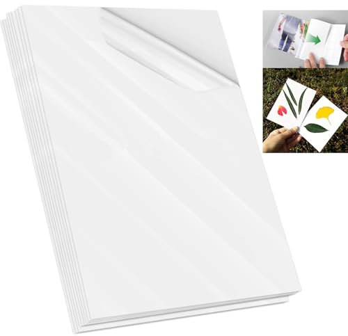 50 Stück Selbstklebende Laminierfolie A7,kaltlaminierfolie ultraschallbilder, matte laminierfolien,Wasserdichte, Keine Maschine,Für Botanische Exemplare, Fotos, Dokumente,Visitenkarten, Ausweise