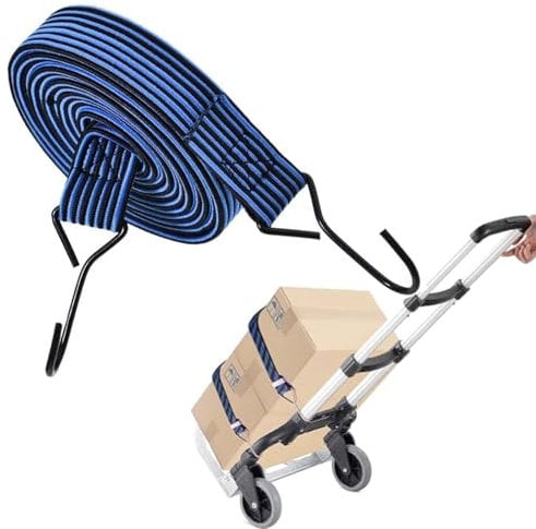 Spanngummi mit Haken, Flach Expander Spanngurte, 1M Länge Gepäckspanner, Gummispanner für Sackkarre, Gepäckträger, Fahrrad, Motorrad, Camping