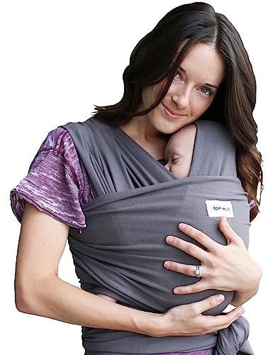 Sleepy Wrap Tragetuch Baby Neugeboren bis Kleinkind - Freihändige Baby Trage, Elastisches Tragetuch Baby Neugeboren, Ergonomisches Baby Tragetuch, Einfach zu bindende Babytrage (Grey)