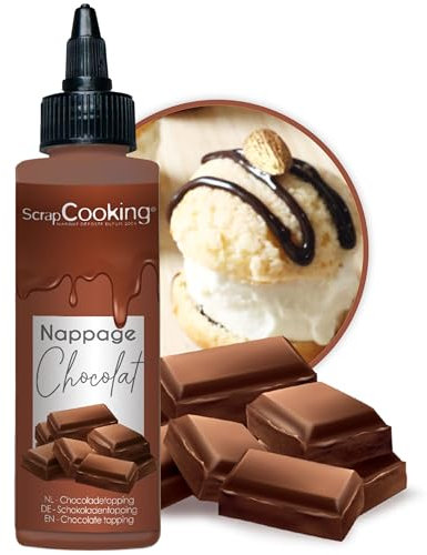 ScrapCooking - Schoko-Dessertsoße 160 g - Squeeze-Flasche - Schokosauce - Ideal als Topping für Kaffee Eis, Joghurt, Torten, Crêpes & Waffeln - Essbare Dekoration für Desserts - 8563