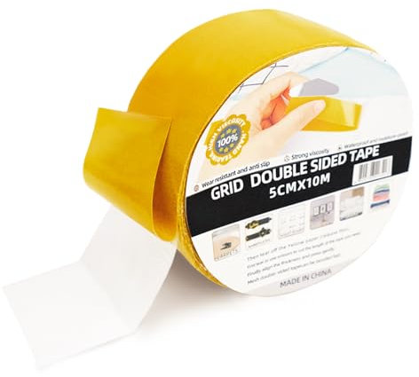 Mritrit 4 Pezzi Nastro Biadesivo Extra Forte 10m x 50mm per Tappeti e PVC Pavimento, Doppia Faccia per Fissaggio Interni e Moquette, Adesivo Professionale