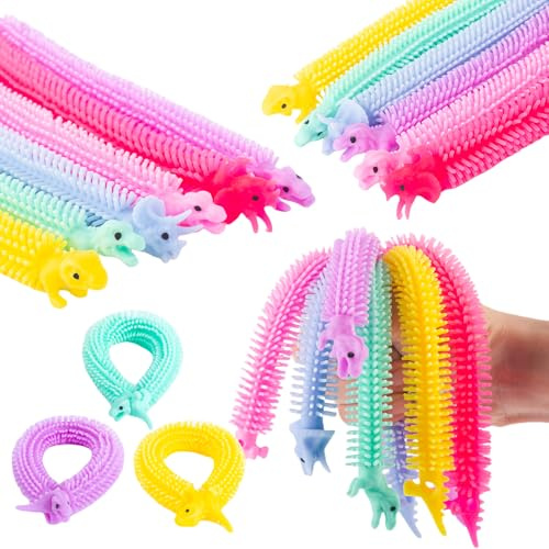 SSKHE 6 Pièces Cordes Extensibles Fidget, Jouet en Corde Extensible en,20CM Dinosaures Sensoriels Jouet sensoriel Unique pour Les Adultes avec ADD, TDAH, TOC ou autisme