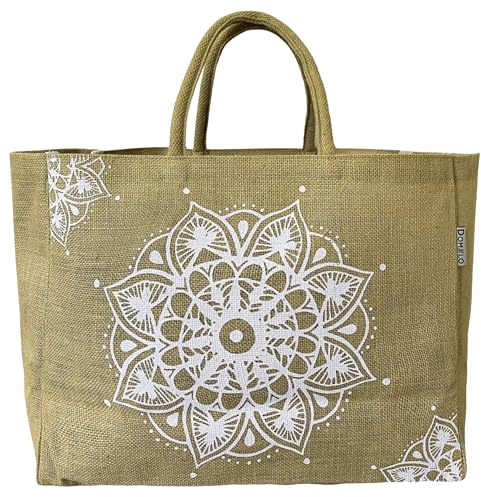 Domelo Einkaufstasche groß Jute Tasche Strandtasche XXL Arbeitstasche Damen Badetasche faltbar große Handtasche Korb einkaufen Jutetaschen mit Aufdruck Tragetasche Einkaufskörbe