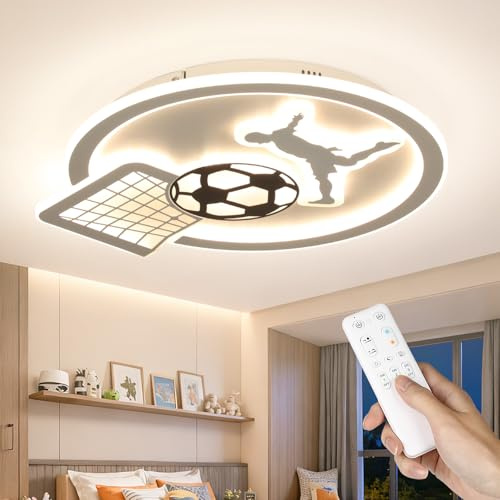 OTREN Deckenlampe LED Dimmbar 35CM, Deckenleuchte Kinderzimmer Lampe Decke fußball mit Fernbedienung 3000k-6500k für Wohnzimmer,Babyzimmer, Schlafzimmer