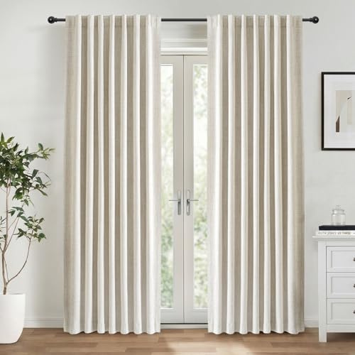INOVADAY 100% Verdunklungsvorhänge Creme 2 Stück, H 260 x B 140 cm