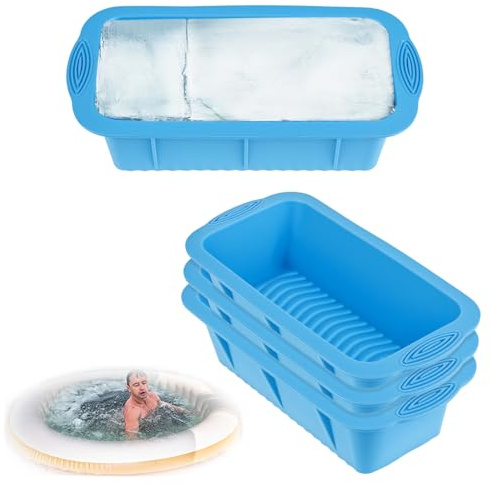 QWORK® 4 Stück Große Eiswürfelform aus Silikon, Eisblockformen, für Eisbaden, Kaltbad