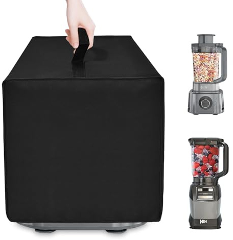 NUENSS-ROR Blender Cover Waterproof Dust-proof Food Processor Protective Case Cover—Heavy Duty 600D Nylon, Blender Covers Compatible with Ninja Blender & Food Processor SS401 / AMZ493BRN (Black)
