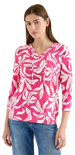 Damen Shirt mit Split Neck und Print