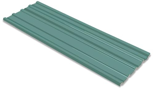 vidaXL Panel de techo 12 uds. Verde 129 x 45 cm Acero galvanizado