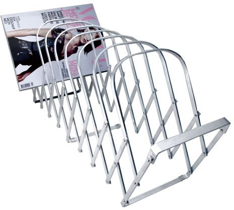 Radius Collator 12 Fächer Zeitungshalter – Moderner Zeitschriftenhalter aus Aluminium, variabler Zeitungsständer mit 10, 12 oder 18 Fächern, Wandhalterung oder Standmodell für Bad, Küche & Büro