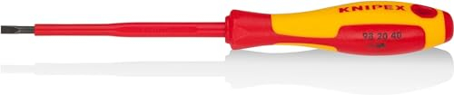Knipex Destornilladores para tornillos planos bruñido, mango aislante en dos componentes, según norma VDE 202 mm 98 20 40