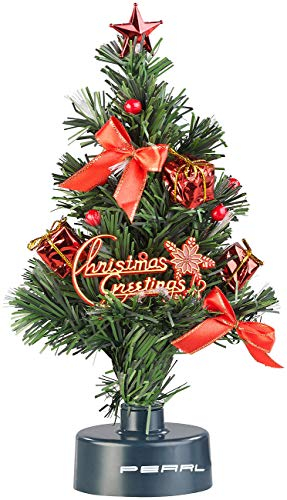 PEARL USB Tannenbaum: USB-Weihnachtsbaum mit LED-Farbwechsel-Glasfaserlichtern (Weihnachtsbaum für Auto 12V, Mini Tannenbaum, fürs Zigarettenanzünder)