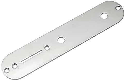 Musiclily 32mm Width Tele Control Plate with 8mm Potentiometer Hole for Telecaster Style Electric Guitar,Chrome
