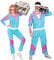 W WIDMANN MILANO Party Fashion - Kostüm Trainingsanzug, blau, 80er Jahre Outfit, Jogginganzug, Bad Taste Outfit, Faschingskostüme