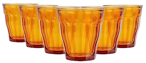 Duralex Picardie Tumbler, bernsteinfarben, 6 Stück, (6 x 25cl)