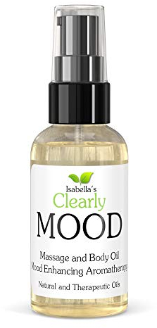 Clearly MOOD, Aromatherapie-Massage und Körperöl | Therapeutische Mischung aus ätherischen Ölen mit Traubenkernen, Jasmin, Mandarine, Rue, Rose und Geranie