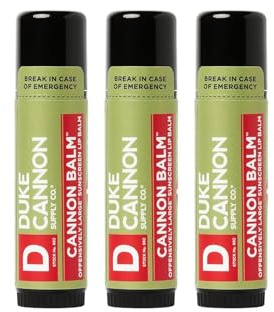 Duke Cannon Tactical Lip Balm SPF 15, Fresh Mint, 0.56 oz 3-Pack