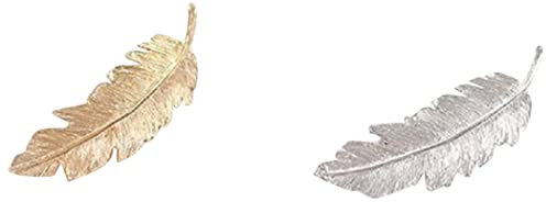 2pcs plume / Leaf forme Clip broche griffe accessoires pour cheveux (or + )