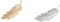 2pcs plume / Leaf forme Clip broche griffe accessoires pour cheveux (or + )