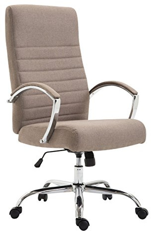 CLP Bürostuhl ergonomisch Valais Stoffbezug, moderner Drehstuhl mit höhenverstellbarem Sitz, Stoffbezug, bis 136 kg belastbar, Farbe:Taupe