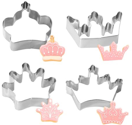 SK Ausstechform 4 Stück/Set Krone König Königin Prinzessin Formen Edelstahl Ausstecher Fondant Ausstecher