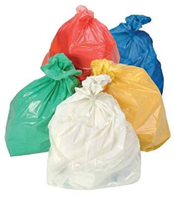 BLACK & COLOURED STRONG REFUSE SACKS BAGS BIN LINERS RUBBISH BAGS UK MADE (Yellow, 50)