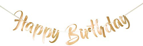 WOOOOZY Girlande Happy Birthday Gold glänzend, 1 m