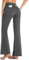 MOVE BEYOND Damen Yogahose Sporthose Bootcut Butterweiche Jogginghose Schlaghose Leggings mit Taschen, Grau, L