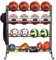 EXTCCT Basketball Rack, Rolling Basketball Shooting Training Stand,Sports Equipment Storage with Wheels, Four-Layer Organizer Holder with Two Basket for Basketballs Footballs Volleyball