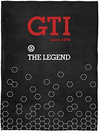 BRISA VW Collection - Weiche Volkswagen Kuschel-Fleece-Schmuse-Decke im VW Golf GTI Design (150x200cm/GTI The Legend/Schwarz)