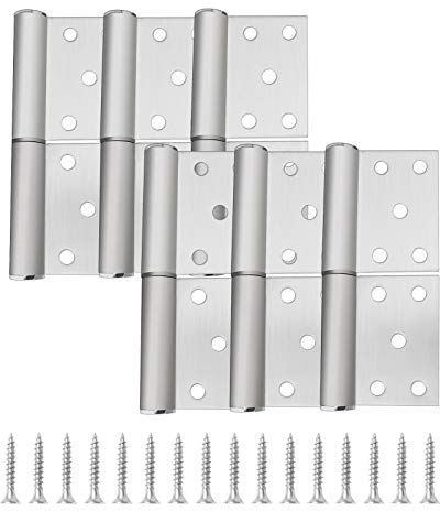 Create idea 6 Piezas de Bandera de 4 Pulgadas Dos Hojas Desmontables de Acero Inoxidable Bisagras de Puerta de Elevación Cepilladas Rotación de 360 Grados con Tornillos